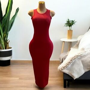 Rosaline -Red Midi Dress